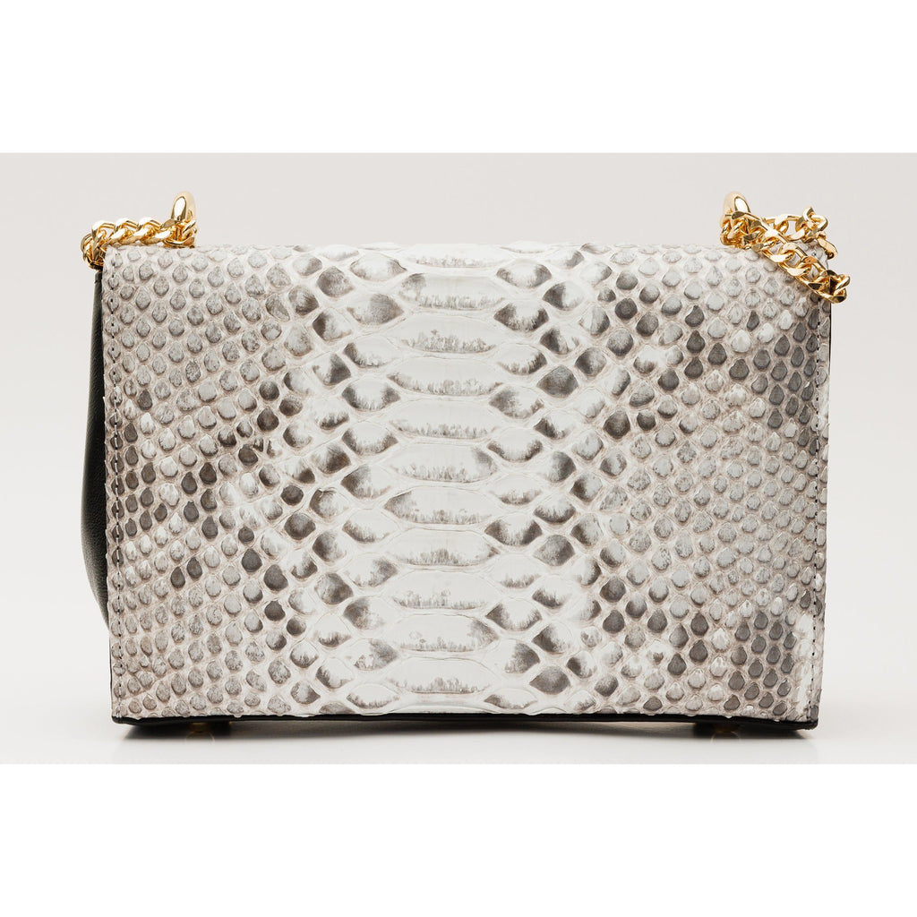 The Toskana Natural & Black Pythn Leather Handbag