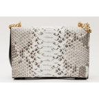 The Toskana Natural & Black Pythn Leather Handbag
