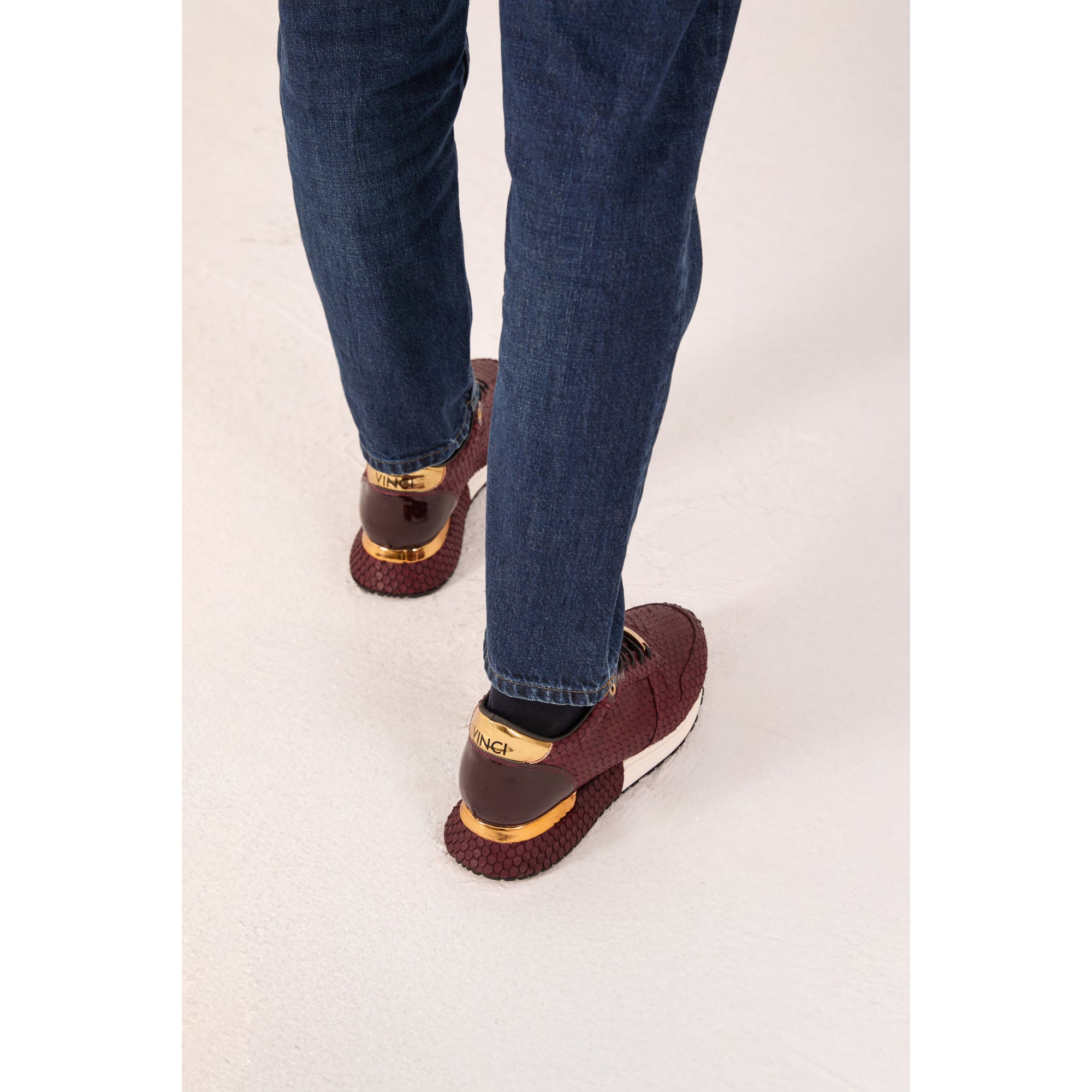 Vinci The Majesty Burgundy Leather Men Fashion Sneaker