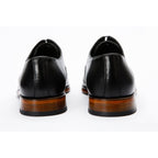 The Gambaha Black Leather Quarter Brogue Cap Toe Oxford Men Shoe