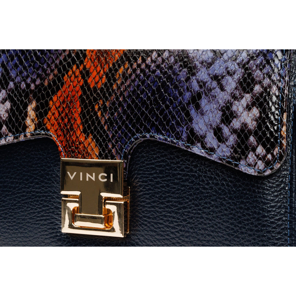 The Venezia Navy Blue Leather Handbag