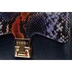 The Venezia Navy Blue Leather Handbag