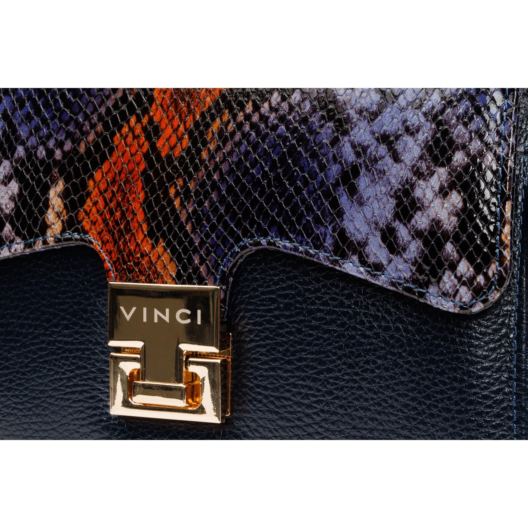 The Venezia Navy Blue Leather Handbag