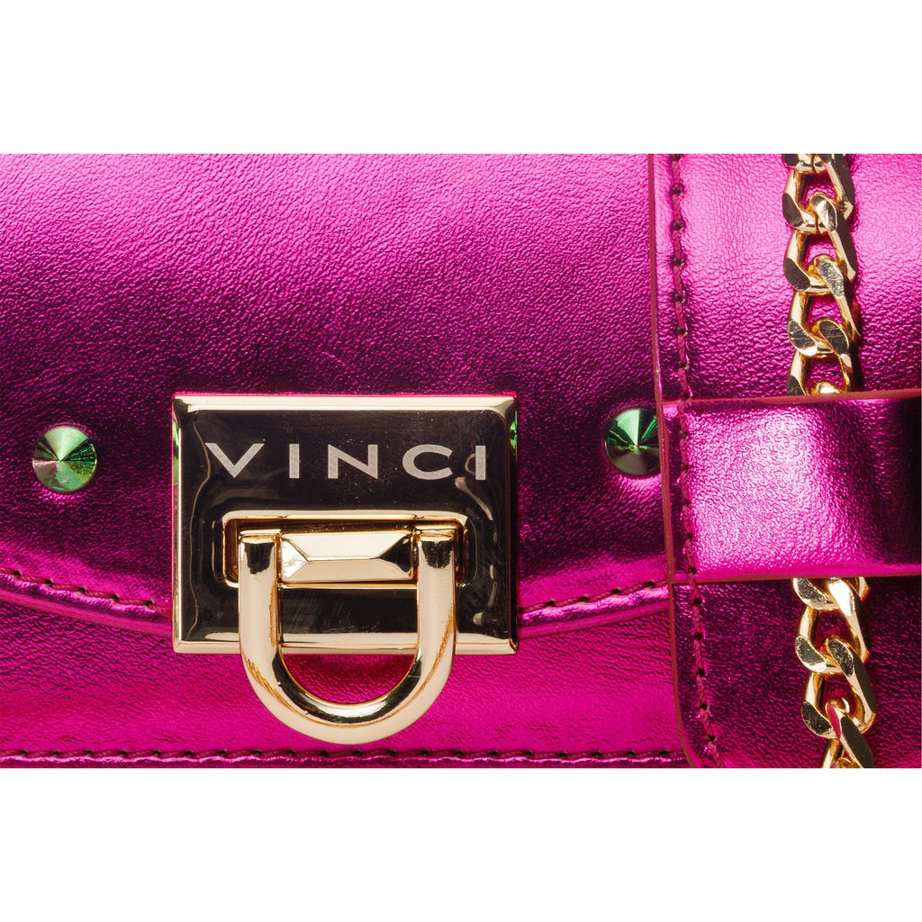 The Caris Fuchsia Leather Handbag