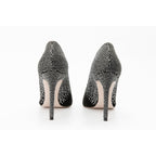 Vinci The Bago Black & Silver Glitter Leather Pump Women Shoes