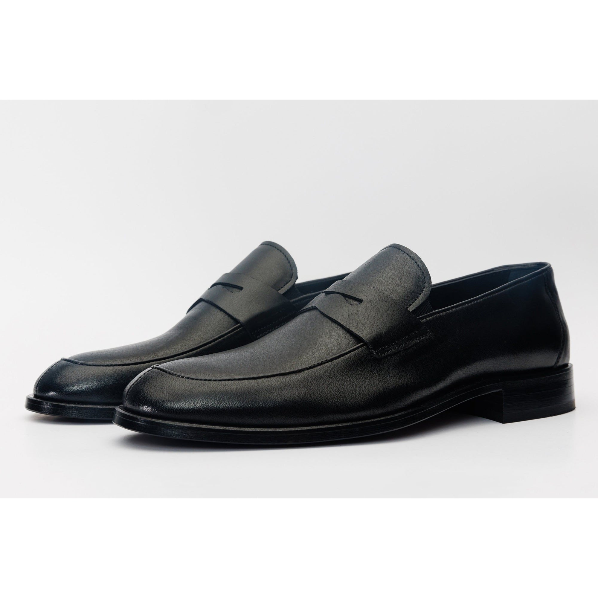 The Marinka Black Leather Shoe Penny Loafer Men  Shoe