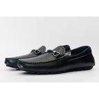 Pavia Black Leather Bit Drive Loafer Men Shoe
