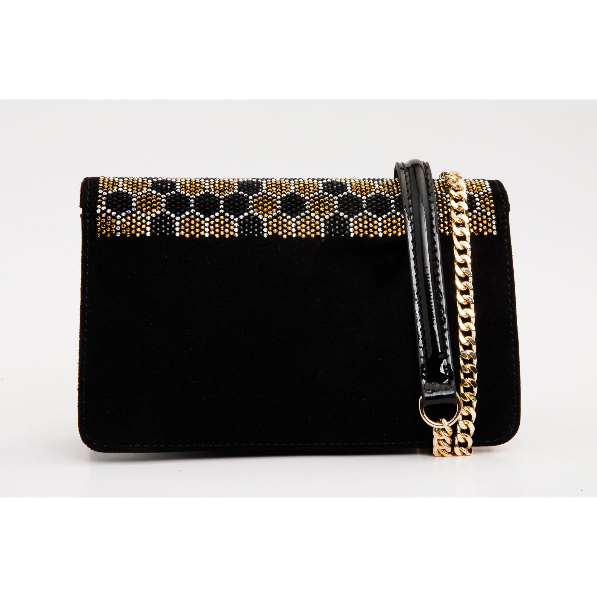 The Bolu Black Glitter Leather Handbag