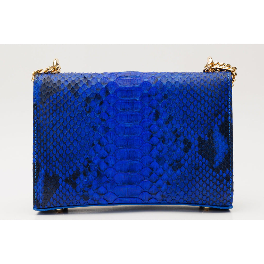 The Toskana Sax Blue Snake Leather Handbag