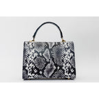 The Venezia Black & White Leather Handbag