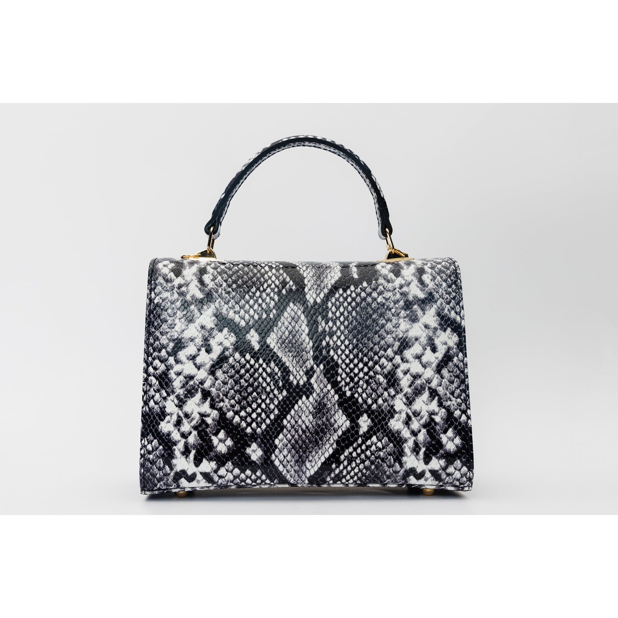 The Venezia Black & White Leather Handbag