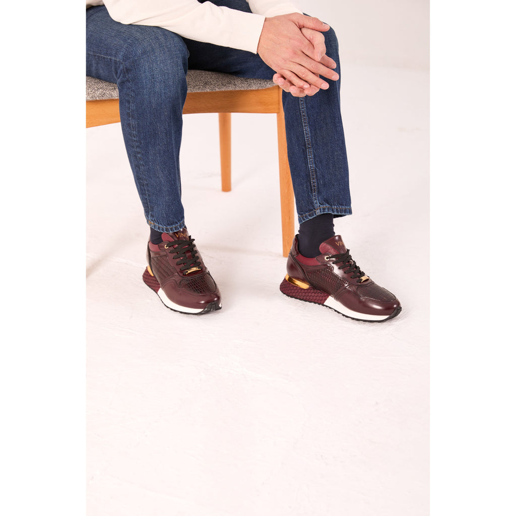 The Empire Burgundy Leather Men Sneaker