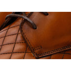 The Zeus Brown Leather Lace-Up Men Boot with a Zipper