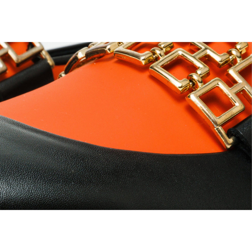 The Gemena Black & Orange Leather Bit Dress Loafer Men Shoe  Final Sale!