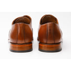 The Gambaha Tan Leather Quarter Brogue Cap Toe Oxford Men Shoe