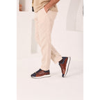 The Caesars Navy & Tan Leather Men Sneaker