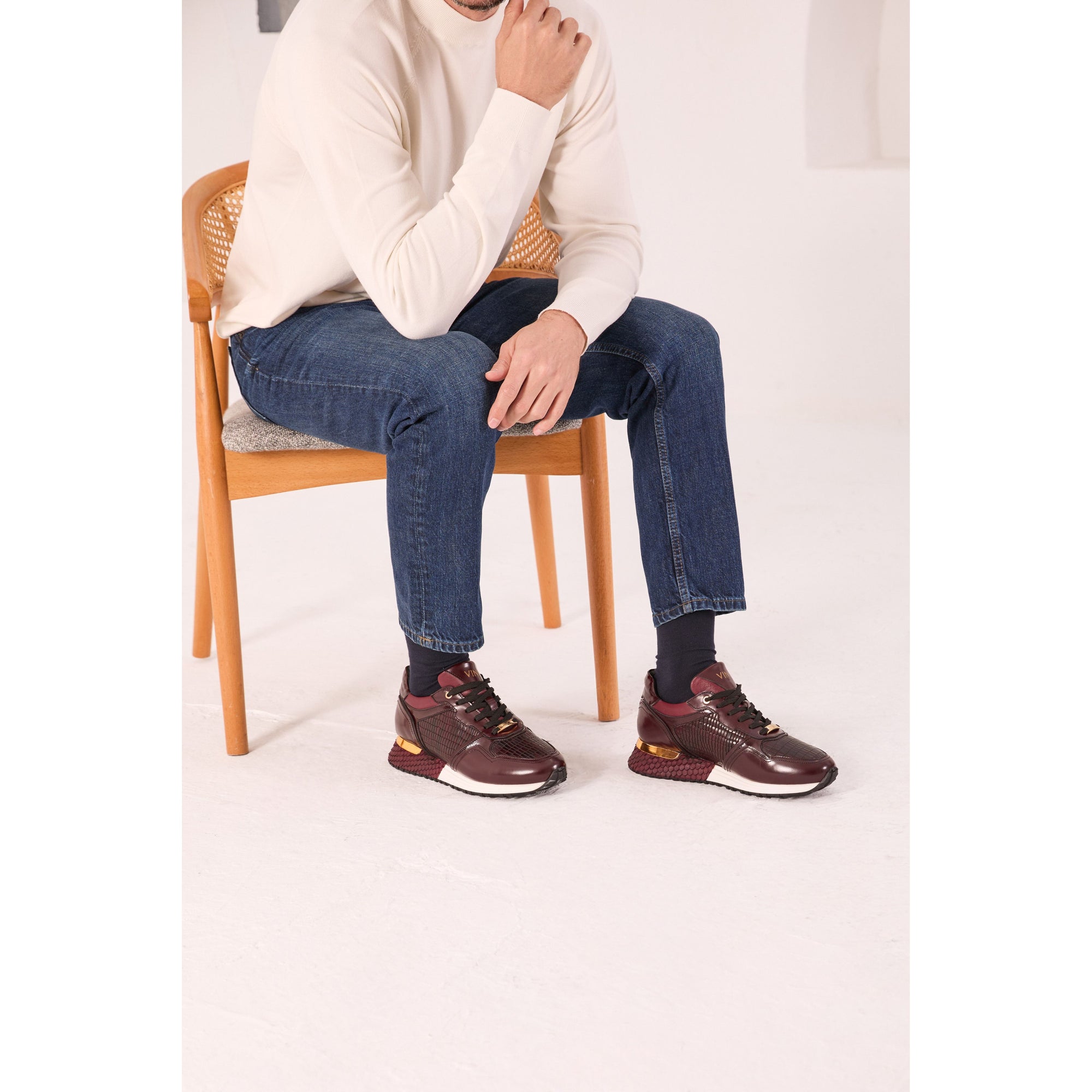 The Empire Burgundy Leather Men Sneaker