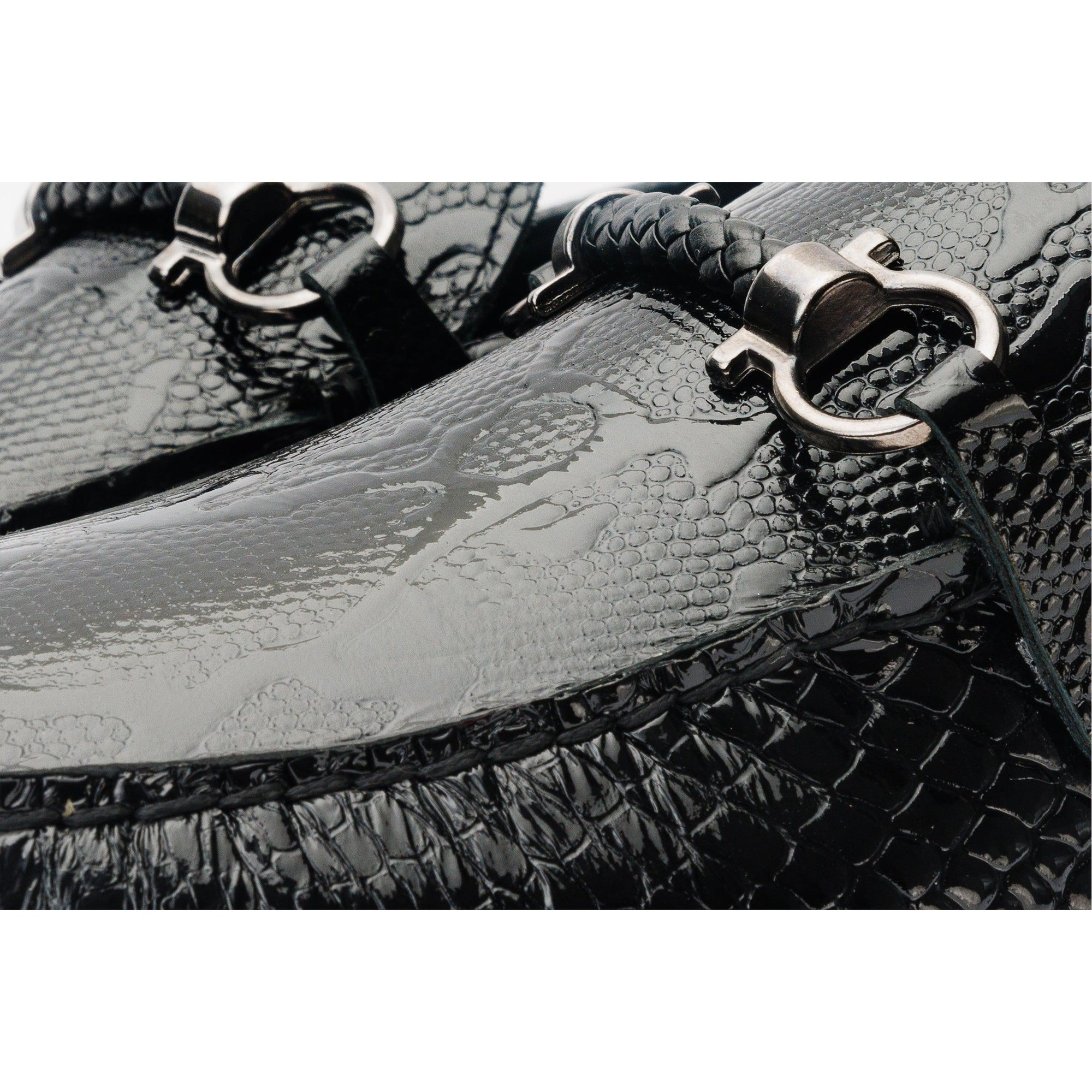 The Bologna Black Leather Bit Drive Loafer Men Shoe