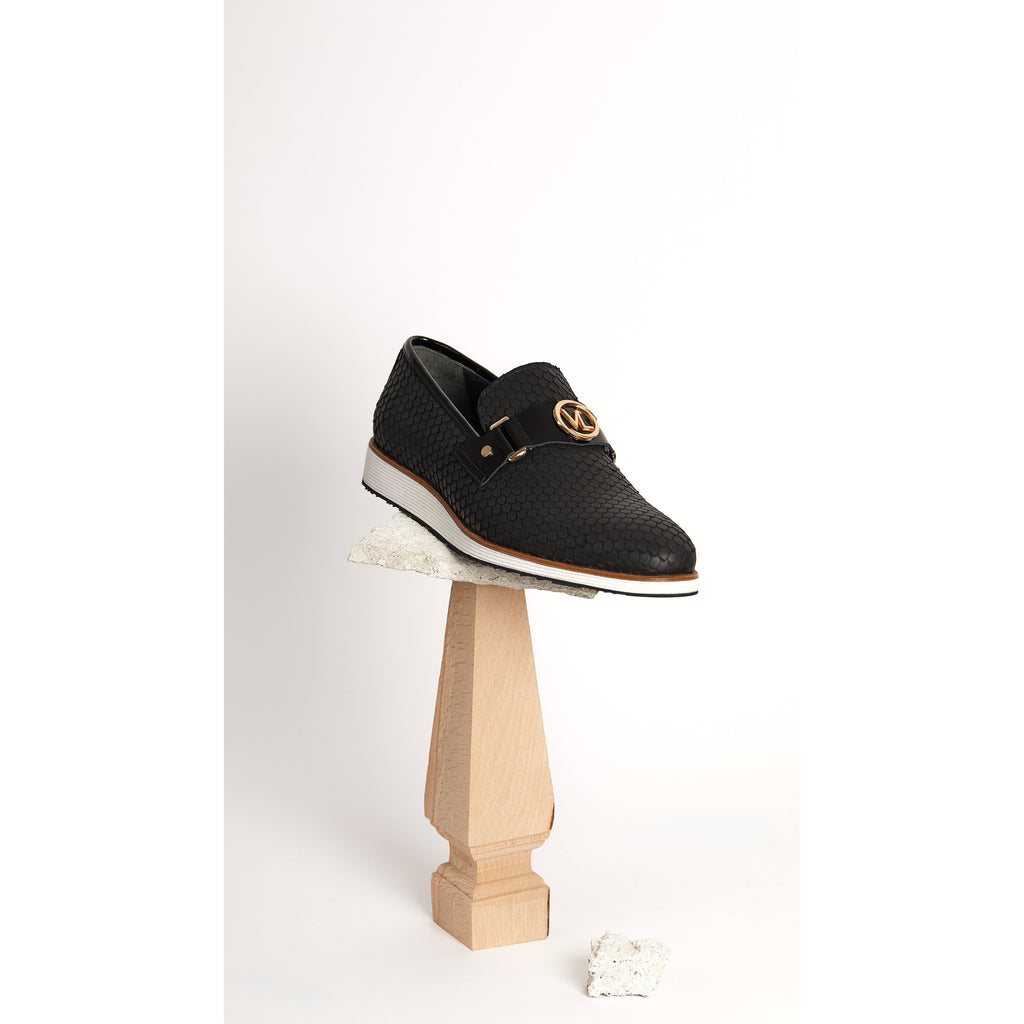 The Legacy Black Leather Men Casual Loafer Shoe