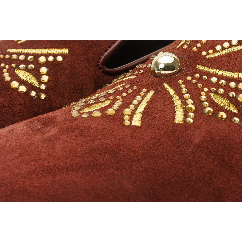 The Lazio Shoe Burgundy Suede Slip-on  Loafer Men Shoe