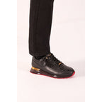 The Marseille Black Leather Men Sneaker