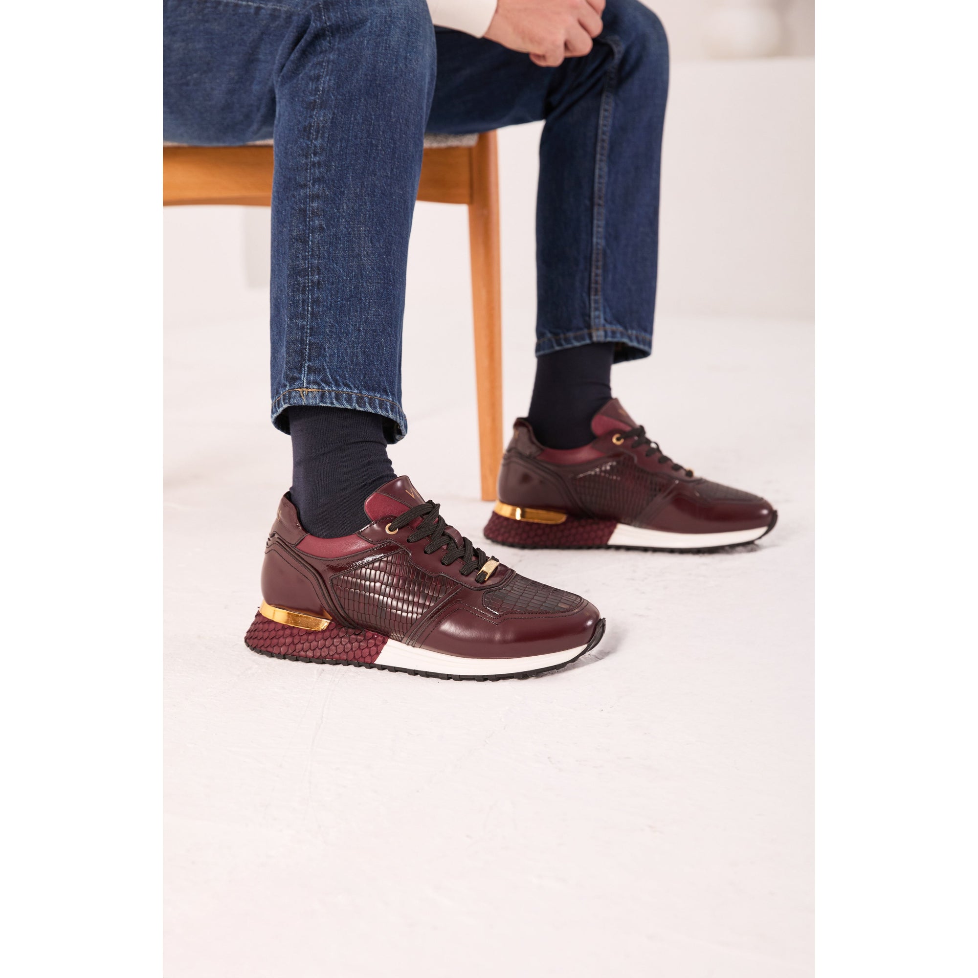The Empire Burgundy Leather Men Sneaker