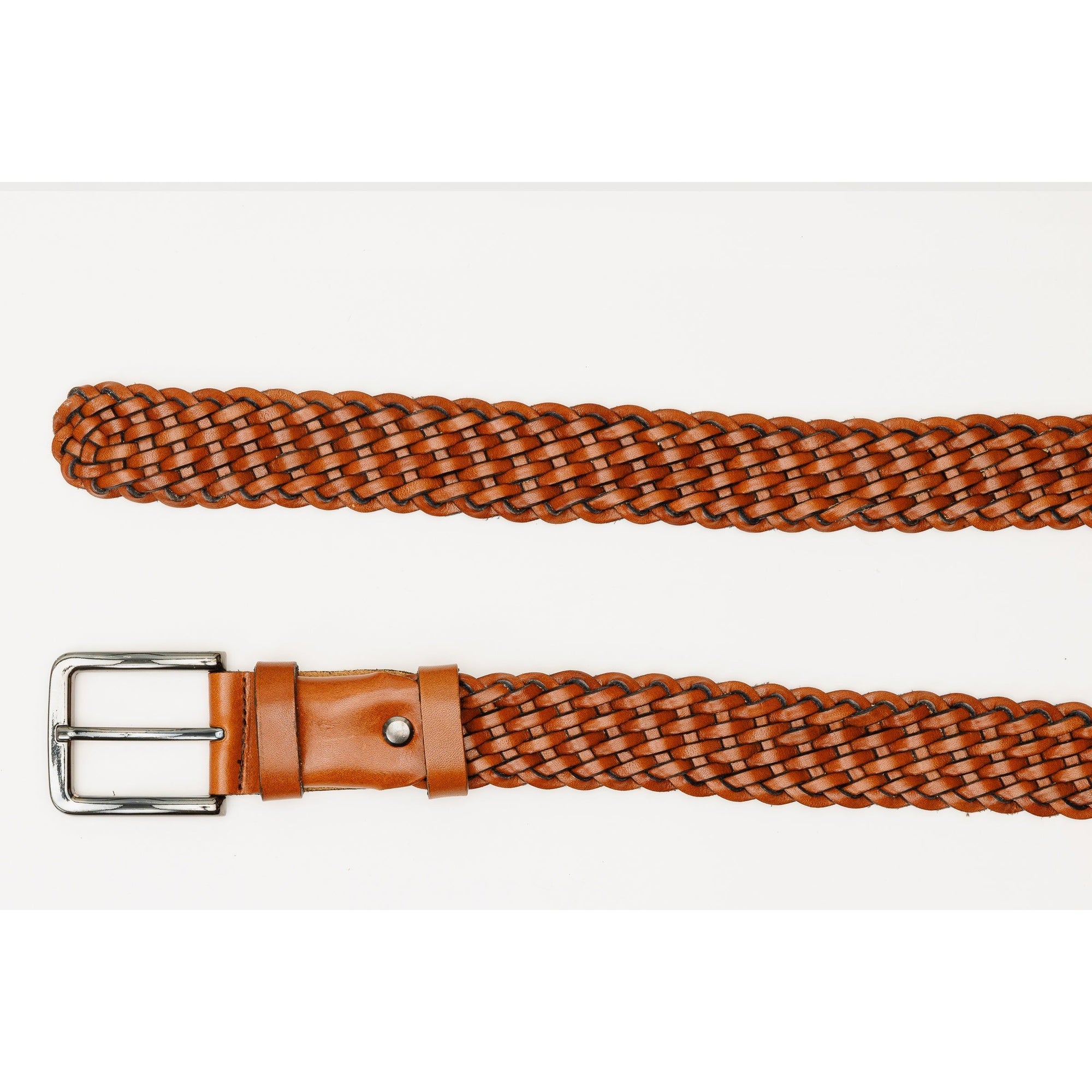 The Mclean Woven Brown Leather Belt