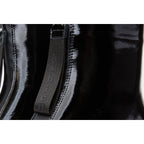 The Tackle Black Patent Leather Block Heel Women Boot