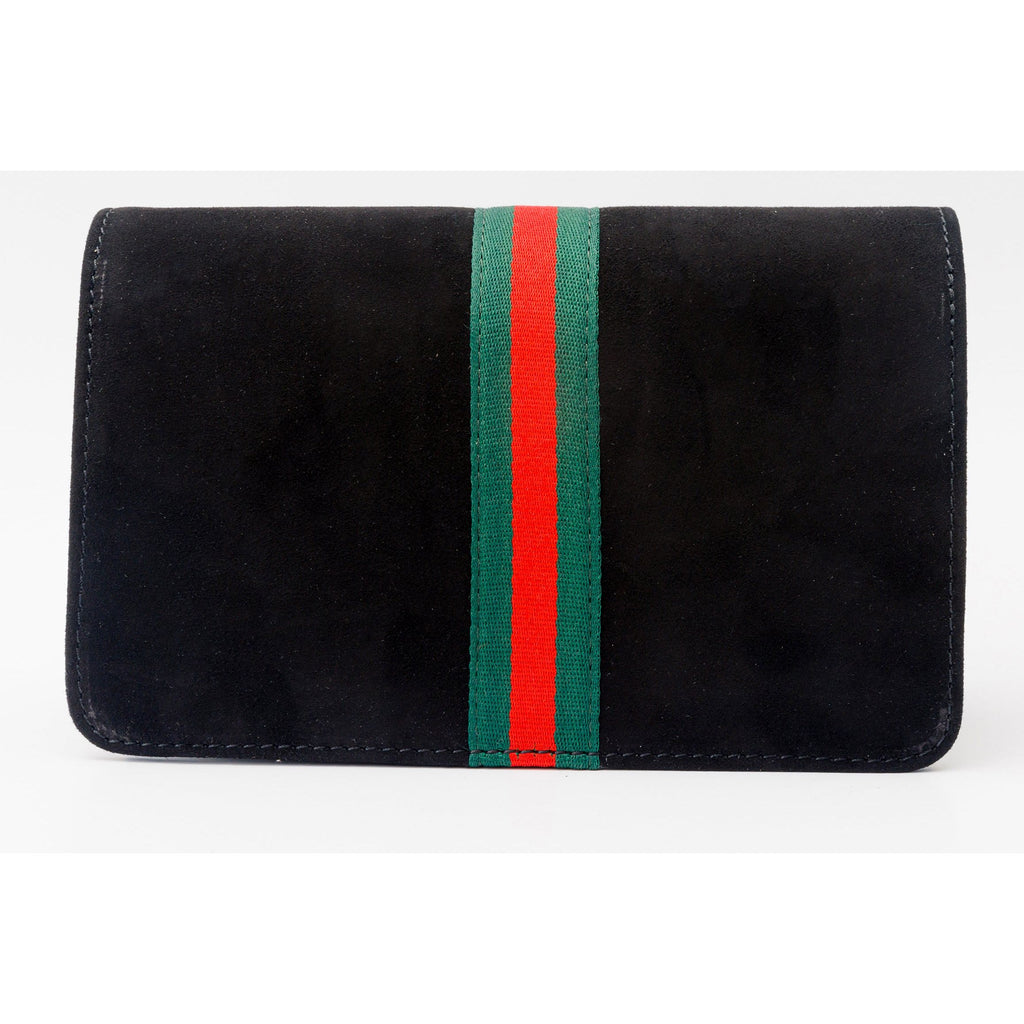 The Afega Black Suede Leather Handbag