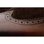 The Albus Brown Leather & Suede Double Strap Monk Brogue Men Boot