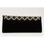 The Nampula Black Glitter Suede Leather Clutch