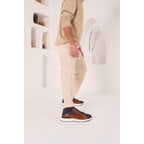 The Caesars Navy & Tan Leather Men Sneaker
