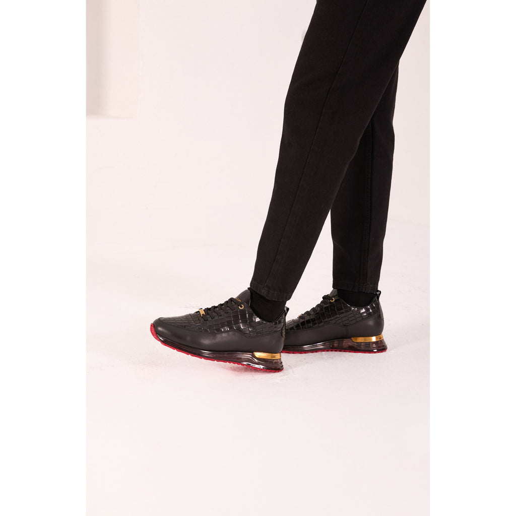 The Marseille Black Leather Men Sneaker