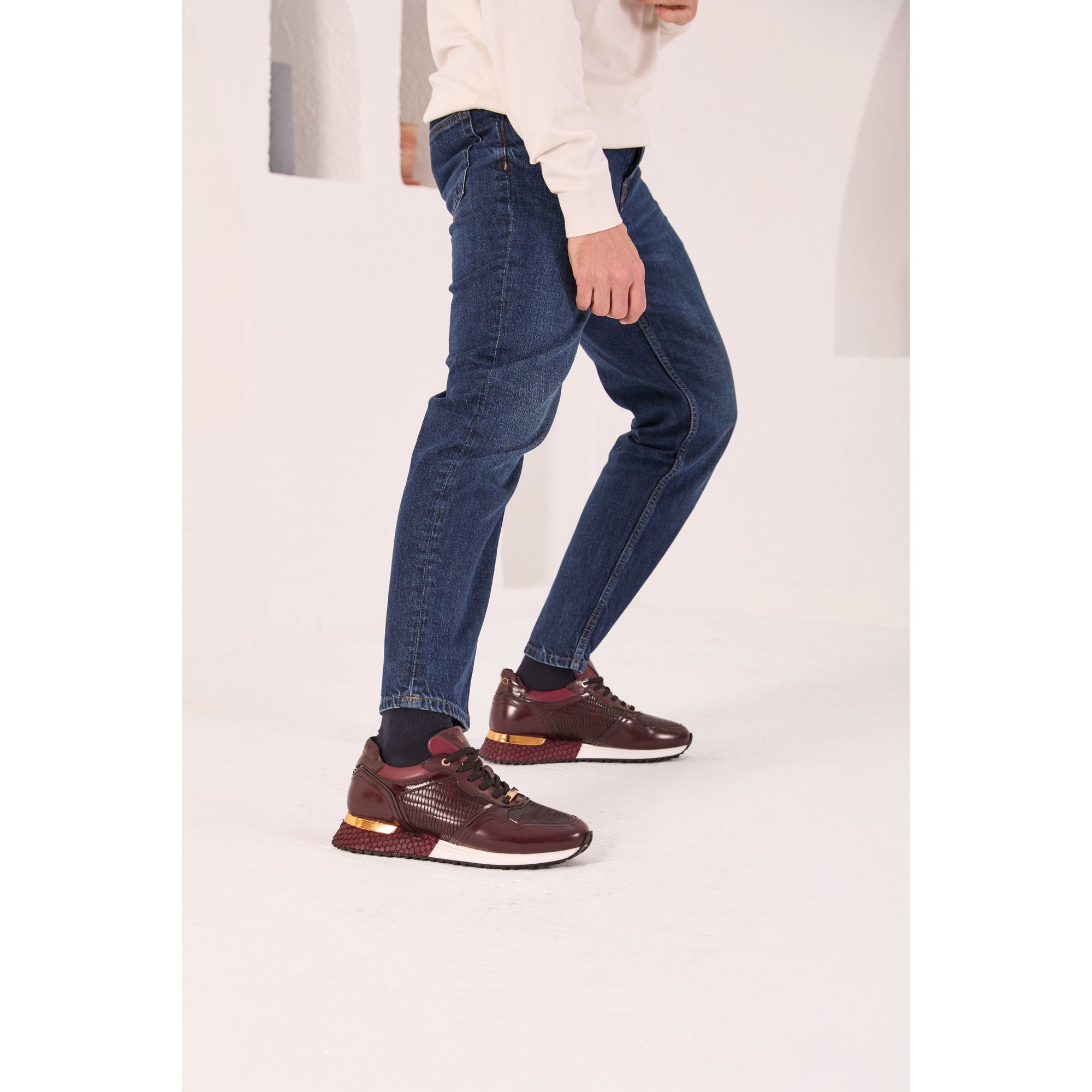 The Empire Burgundy Leather Men Sneaker