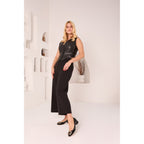 The Foggia Black Leather Block Heel Pump Women Shoe