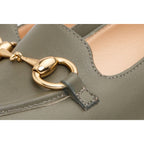 The Delhi Green Leather Block Heel Pump Women Shoe