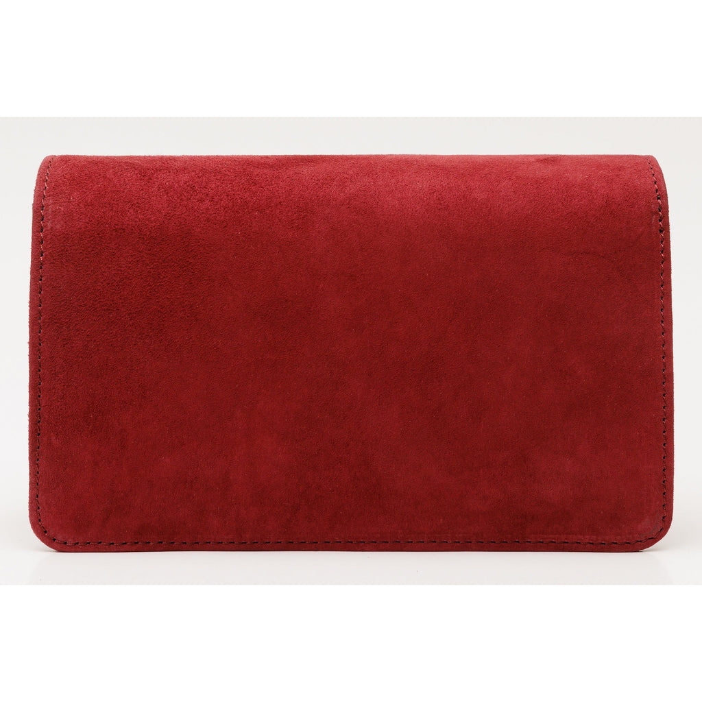 The California Burgundy Suede Leather Handbag