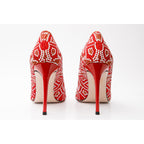 Vinci The Nampula Red Glitter Leather Pump Women Shoes
