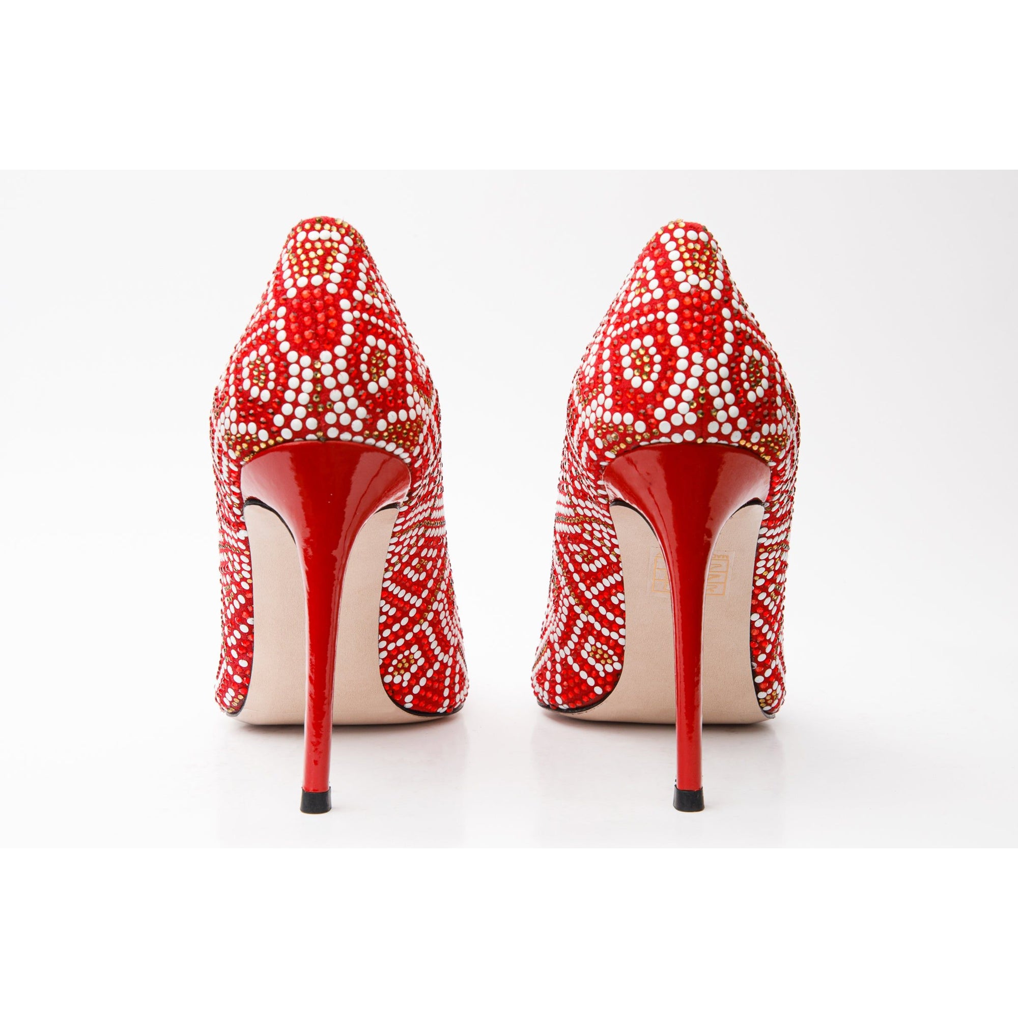 Vinci The Nampula Red Glitter Leather Pump Women Shoes