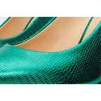 The Maple Green Leather Pump Fuchsia Sole Women Shoe
