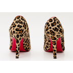 The Olbia Leopard Leather Pump Fuchsia Sole Women Shoe