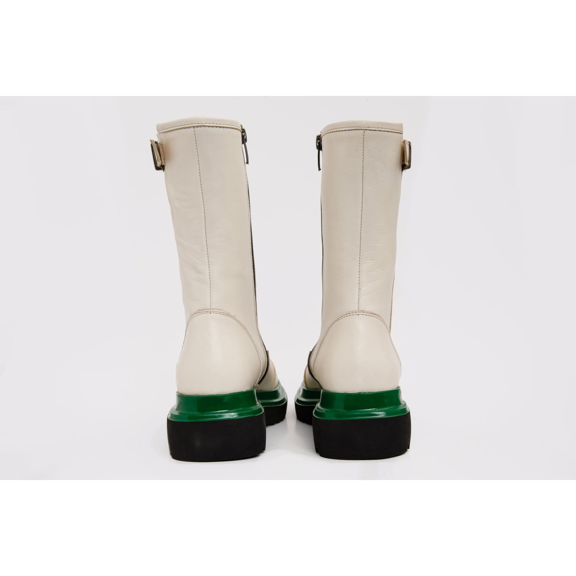 The Yako Cream Leather Mid Calf Women Boot Final Sale!