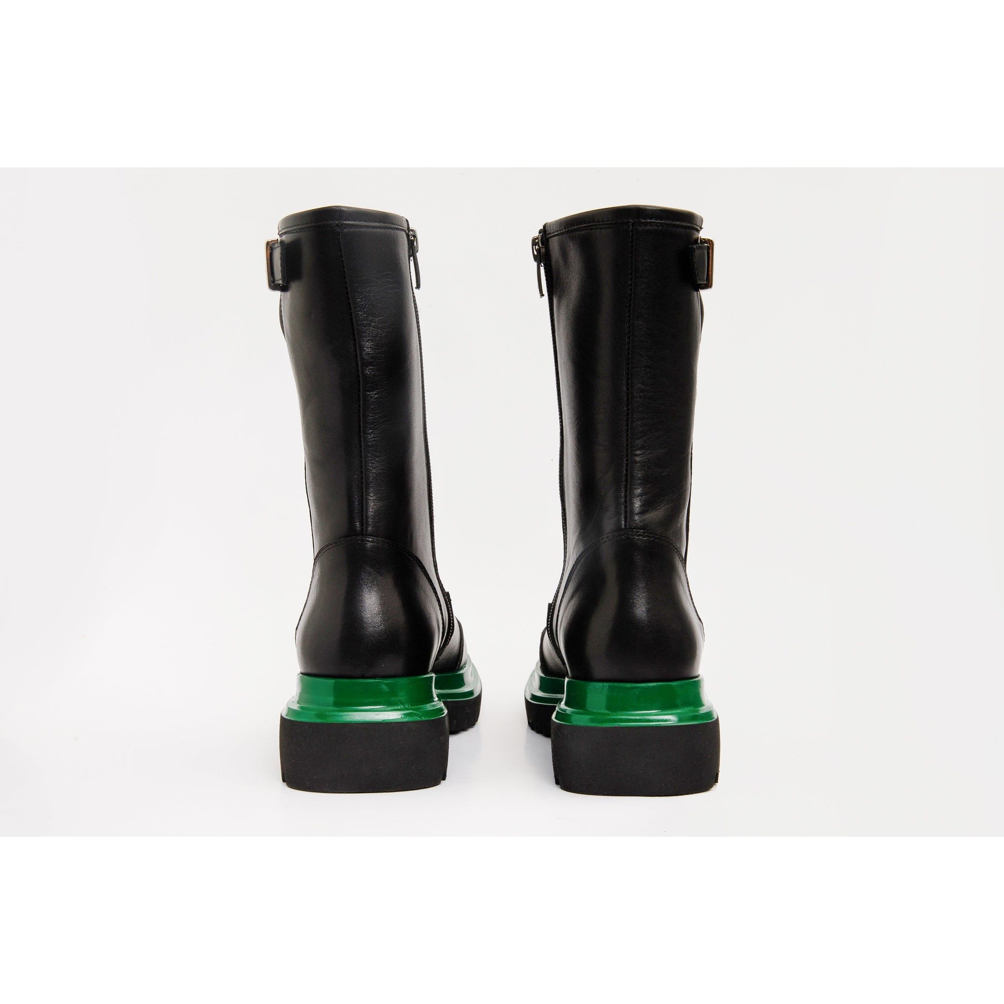 The Yako Black Leather Mid Calf Women Boot Final Sale!