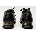 The Bomba Black Crocodile Leather Men Sneaker