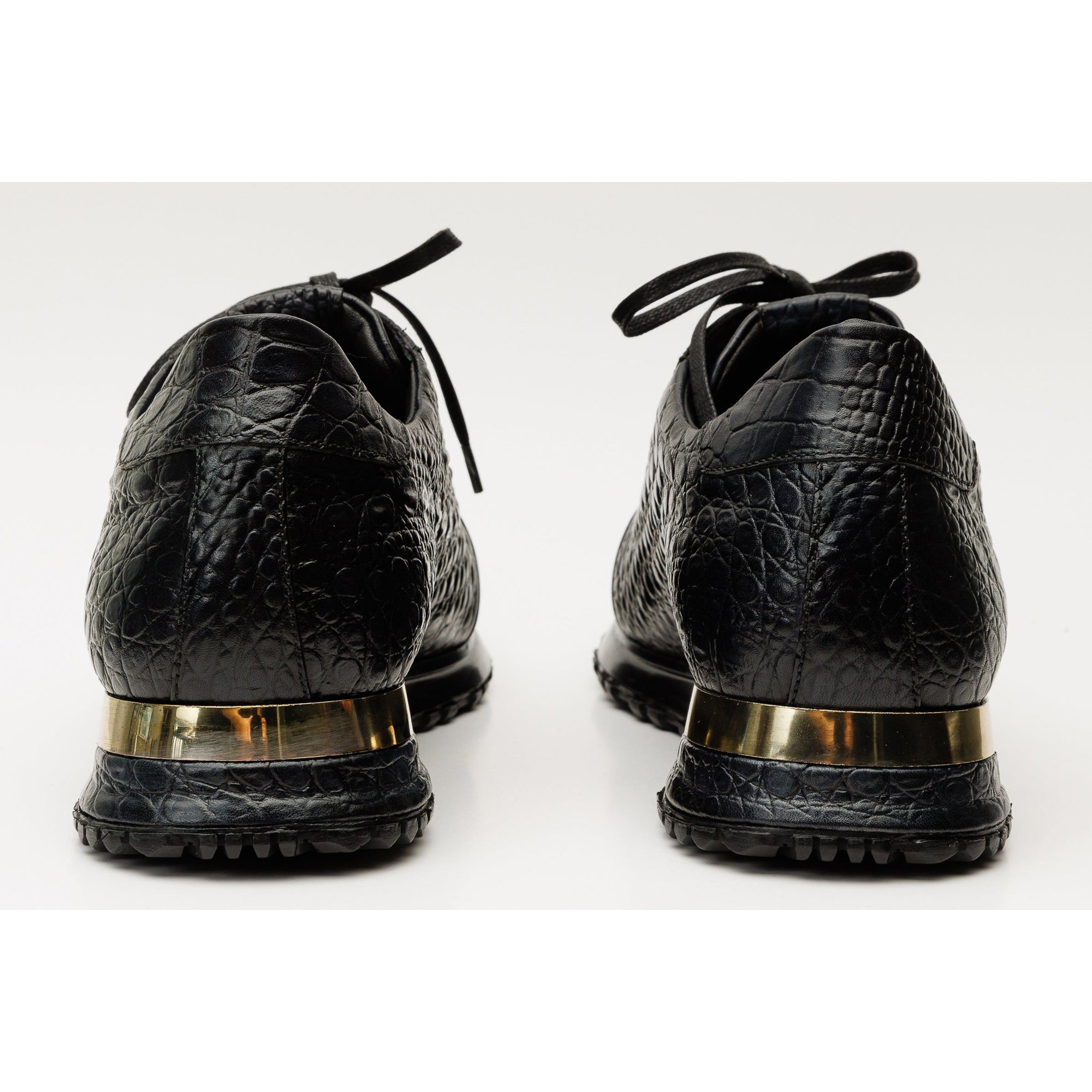 The Bomba Black Crocodile Leather Men Sneaker
