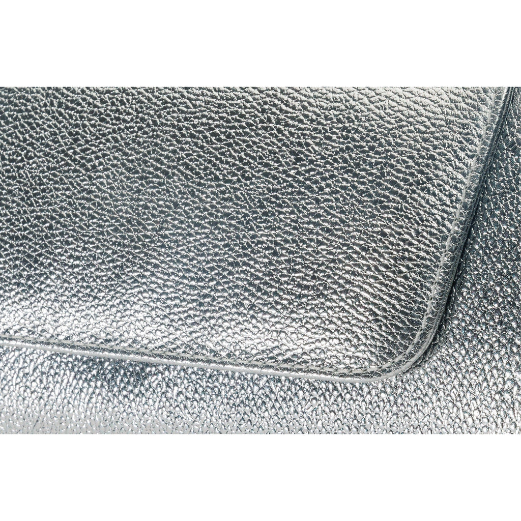 The Ege Silver Leather Clutch
