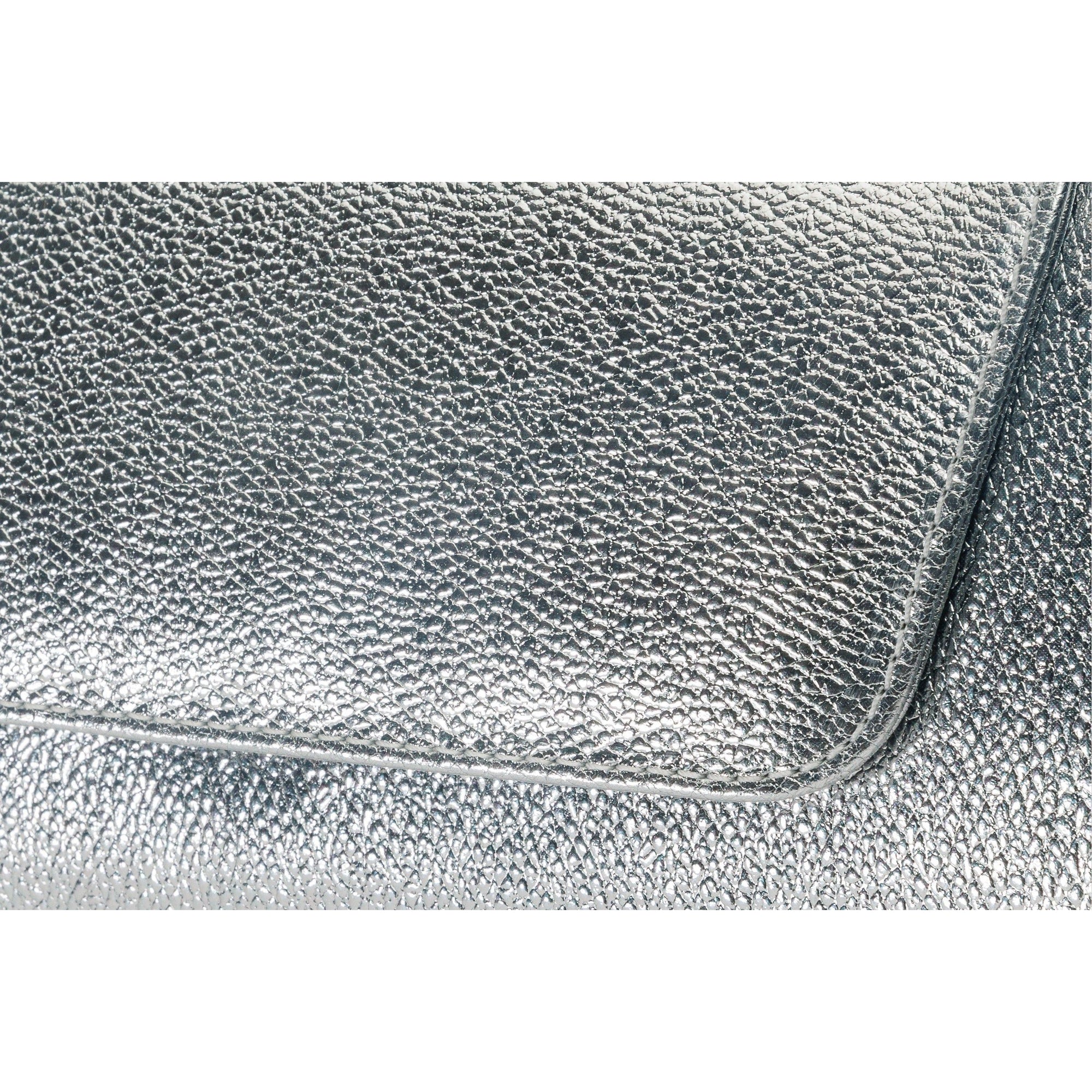 The Ege Silver Leather Clutch