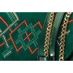 The Palma Green Glitter Leather Handbag