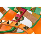 The Nejapa Block Heel Multicolor Leather Women Sandal