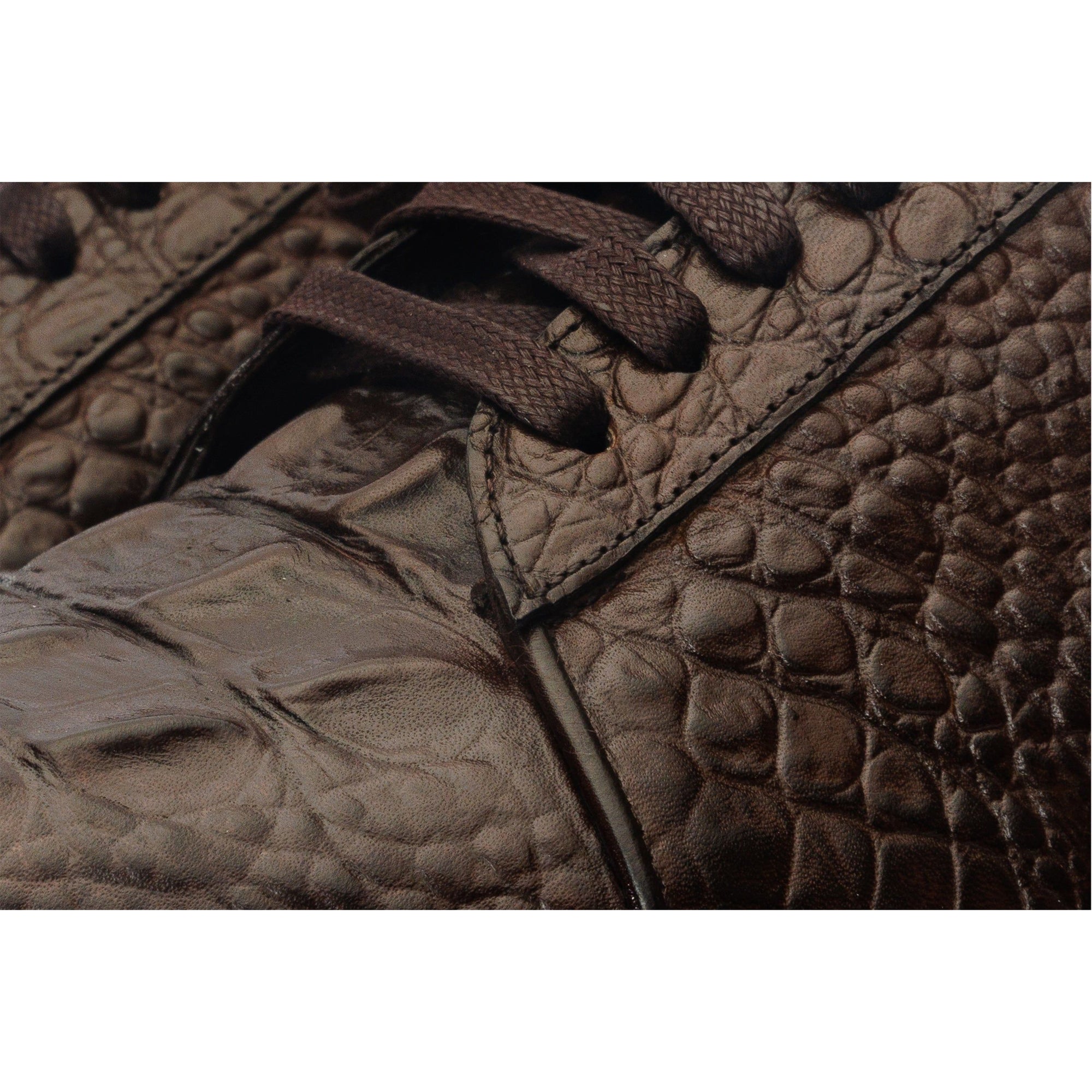 The Bomba Brown Crocodile Leather Men Sneaker